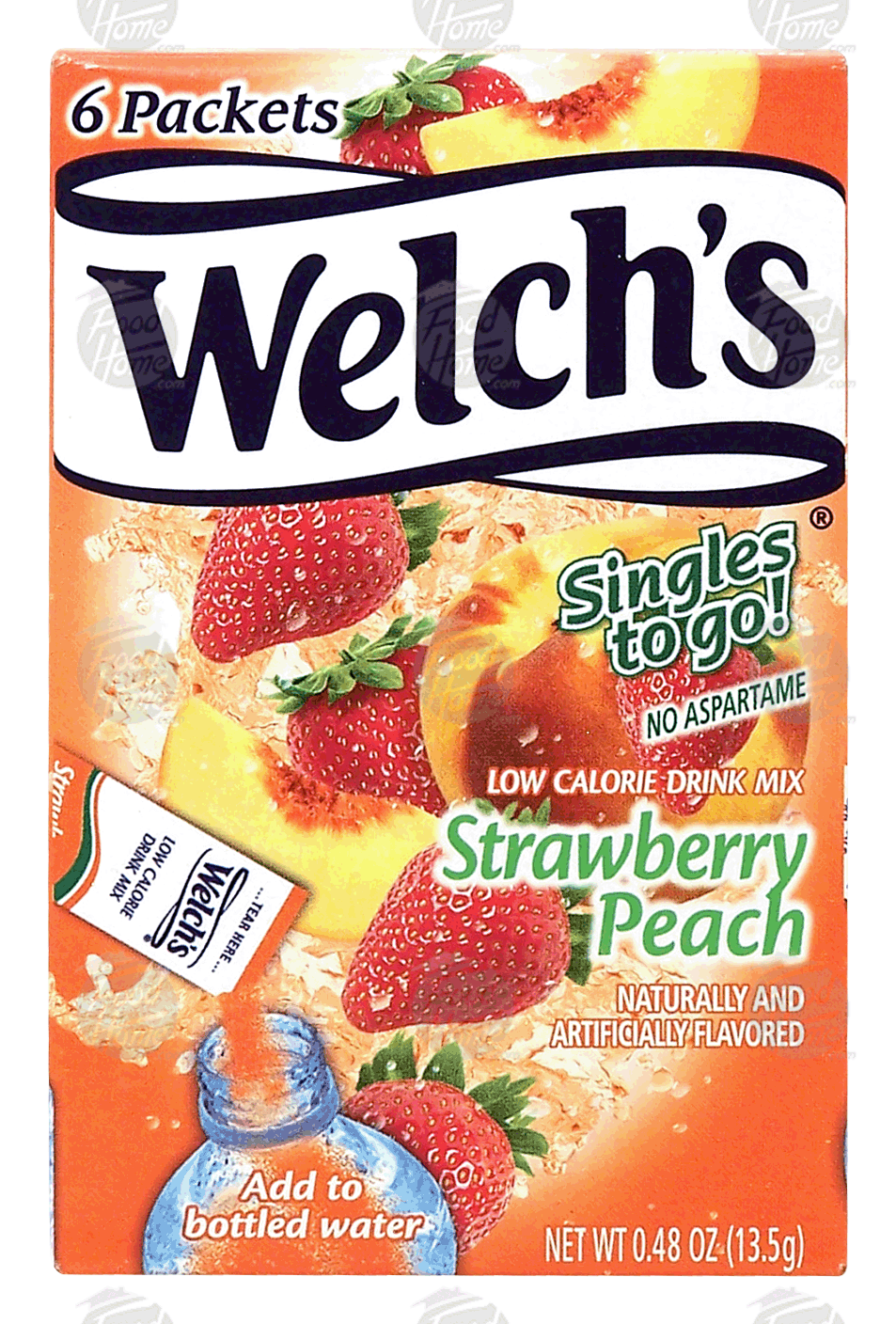 Welch's Singles to go! strawberry peach flavor powder drink mix, 6-packets Full-Size Picture